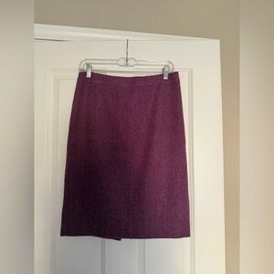 J. Crew No. 2 purple tweed wool pencil skirt Size 2